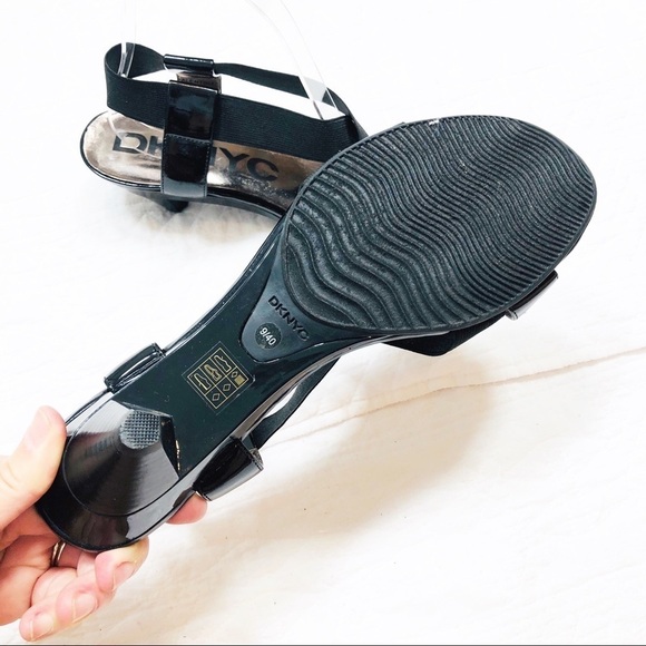 🔥 DKNYC Valentina black patent leather sandals sz9 - Picture 3 of 8